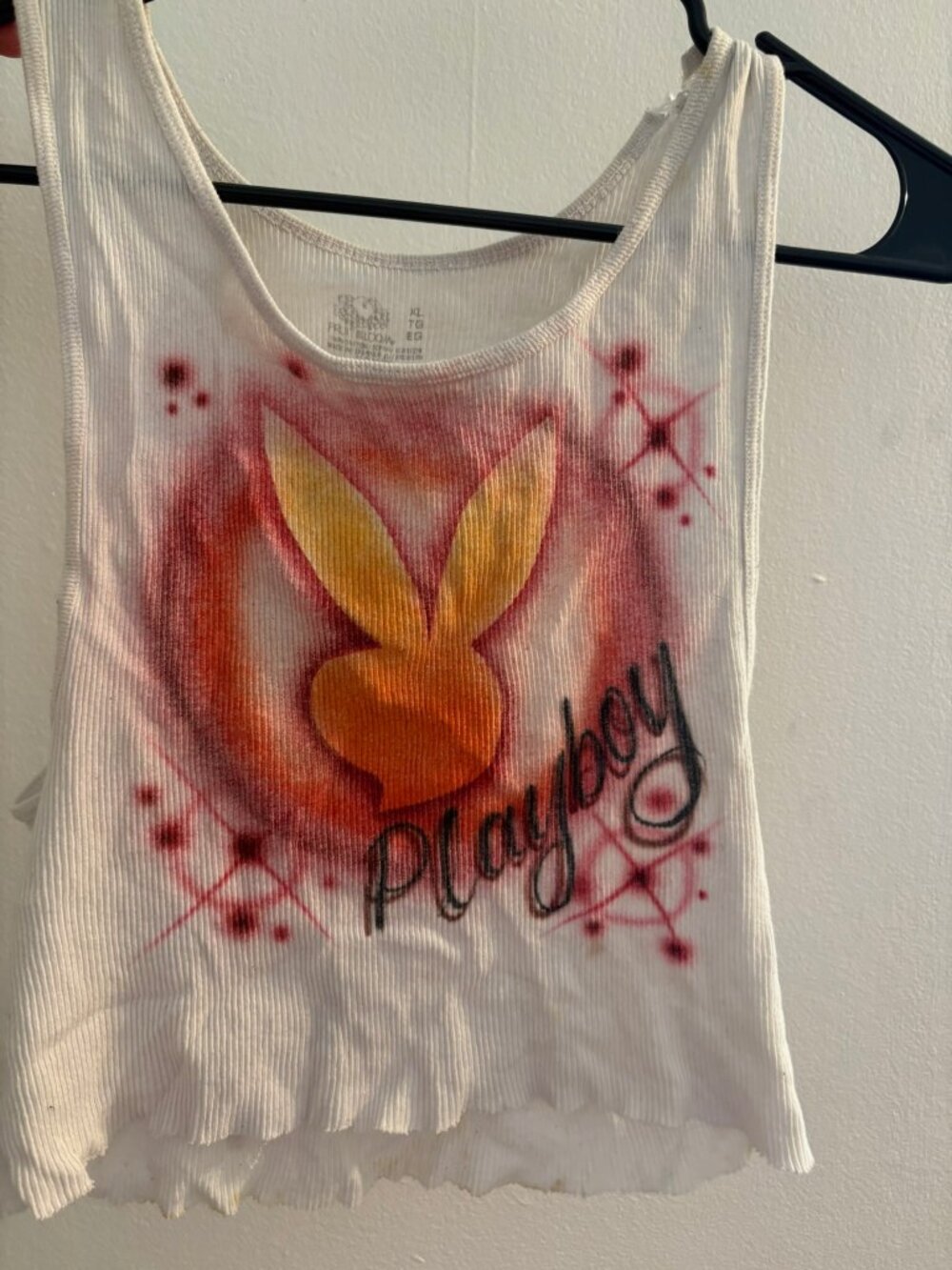 Lindsee Bee Airbrush Tank: Fruit of the Loom Playboy Graphic Tank Top